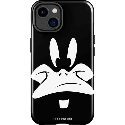 Looney Tunes Daffy Duck Plain Black and White iPhone 15 Impact Case